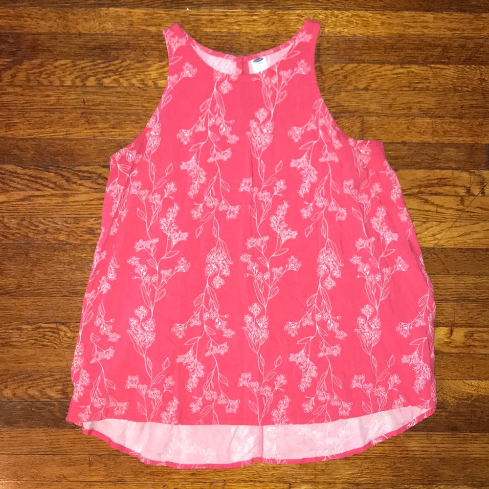 Bright Pink Floral Sleeveless Top
